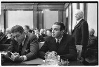 David Mdivani and Serge Mdivani sit in court on the opening day of their trial, Los Angeles, 1934