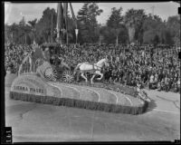 "Seeing Nellie Home," Sierra Madre float in the Tournament of Roses Parade, Pasadena, 1939