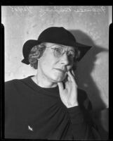 Mrs. Frances Dudrey on trial for manslaughter as the result of a traffic accident, Los Angeles, 1935