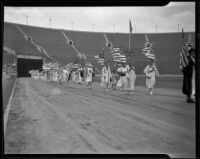 Daughters of Union Veterans in a Memorial Day parade at the Coliseum, Los Angeles, 1935