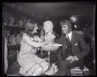 Aviator Art Goebel sits for sculptress, Katherine Stubergh, Los Angeles, 1928