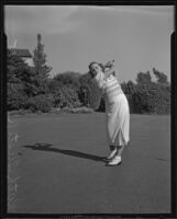 Ruth Tustin golfing, California, 1935