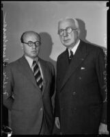 Theater director's assistant Felix Weissberg and William May Garland at the Hollywood Bowl, Los Angeles, 1934