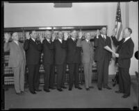 Judges W. Cloyd Snyder, Frank M. Smith, Victor R. McLucas, John W. Shenk, John F. Tyler, Nathaniel P. Conrey, and Charles R. Barnard, 1932