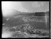 Flood damaged landscape after the failure of the Saint Francis Dam, Santa Clara River Valley, 1928