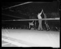 Young Peter Jackson wins match against Gege Gravante, Los Angeles, 1935