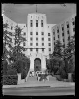 Know Your City No.125 Entrance to Cedars of Lebanon Hospital at 4833 Fountain Ave., Hollywood, Calif., 1956