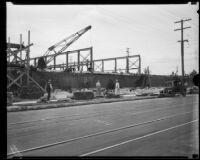 Roadside reconstruction following the Long Beach earthquake, Southern California, 1933