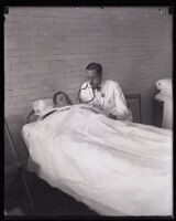 Ben Getzoff ill in the jail hospital after his conviction for conspiracy to give bribes, Los Angeles, 1929