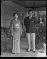 Consul-General for Japan, Tomokazu Hori, and wife, Taeko [Florence Taye] Hori, Los Angeles, 1934