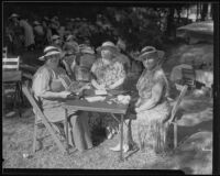 Mrs. Thayer, Mrs. Austin, and Mrs. Owens at a picnic, 1935