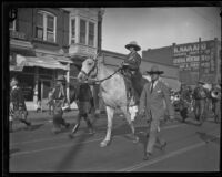 American Legion (?) procession on East First Street, Los Angeles, 1920s