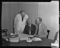 John H. Voorhees, Richard Bentley, and William P. Mac Cracken at the American Bar Association conference, Los Angeles, 1935