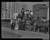 Stagecoach bound for the Santa Barbara Old Spanish Days Fiesta, Los Angeles, 1932