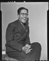 Mexican Consul Alejandro Gomez Maganda laughs as his photograph is taken, Los Angeles, 1936