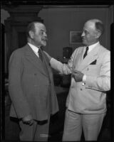 Assistant postmaster Charles S. Anderson and postmaster Henry B. R. Briggs, Los Angeles, 1935