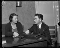 Nellie May Madison with her attorney Joseph Ryan, Los Angeles County, 1934