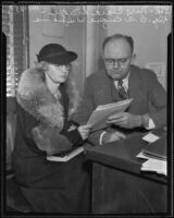 Clara Steeger, sentenced for forgery, and Attorney Eugene Williams, Los Angeles, 1935