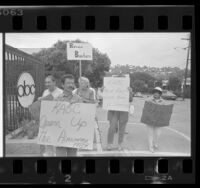 Fairness & Accuracy in Reporting (FAIR) group members picketing KABC-TV in Los Angeles, Calif., 1986