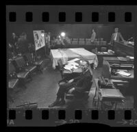 Jack Kurschke seated in the courtroom during his trial, Los Angeles, 1967