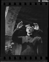 Father Arthur John Hutchinson at Mission San Juan Capistrano, San Juan Capistrano, 1936