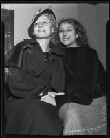 Beatrice Keltz and her sister, Lillian Rainen, at the time Keltz accused her spouse of cruelty, Los Angeles, 1935