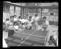 Group of teenagers playing ping-pong at Jewish Community Center in Los Angeles, Calif., 1948