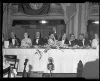 Mayor Frank Shaw and others at a banquet, Los Angeles, 1933-1938