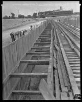 Workers at the Union Station construction site, Los Angeles, 1935