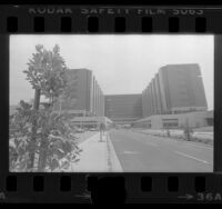 Exterior view of Cedars-Sinai Medical Center in Los Angeles, Calif., 1976