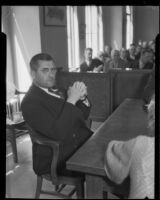 Chief of Police Roy Steckel in court, Los Angeles, ca. 1930s