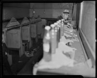 Detective Lieutenant Bob Chambers inspects beer parlor, Los Angeles, 1935