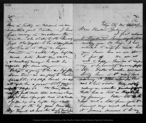Letter from D[avid] G[ilrye] Muir to John Muir, 1872 Apr 25