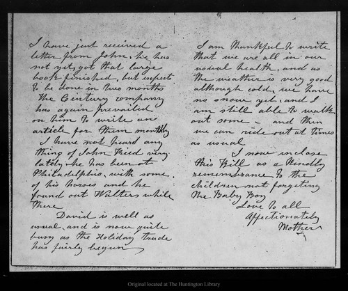 Letter from [Ann G. Muir] to Dan[iel H.] and Emma [Muir] , 1889 Dec 17