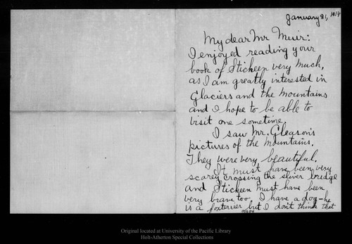 Letter from Helen Whitney to John Muir, 1914 Jan 21