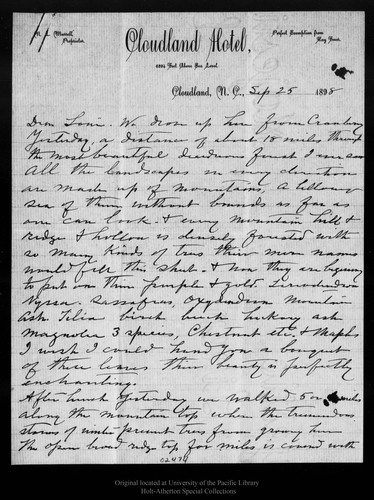 Letter from John Muir to Wife [Louie Wanda Muir], 1898 Sep 25