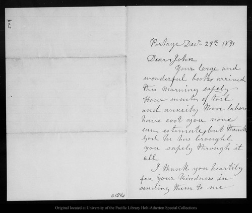 Letter from Mother [Ann Gilrye Muir] to John Muir, 1891 Dec 29