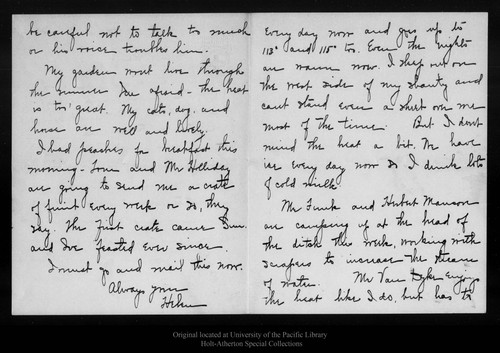 Letter from Helen [Muir] to [John Muir], [1908 ?] Jul 22