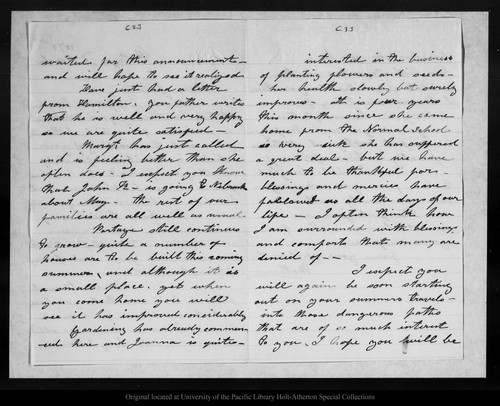 Letter from Mother [Ann Gilrye Muir] to John Muir, 1878 Mar 23