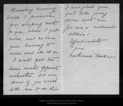 Letter from Katharine Hooker to John Muir, [1910] Sep 23