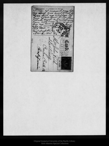 Letter from J[oanna] M[uir] B[rown] to [Margaret Muir] Reid, 1907 Nov 2