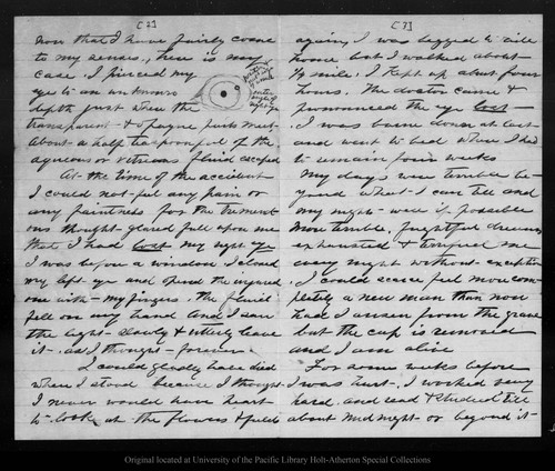 Letter from John Muir to David and Sarah Galloway, 1867 Apr 12
