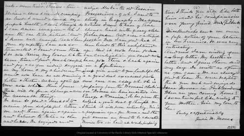 Letter from Julia M[errill] Moores to John Muir, 1880 Mar 10