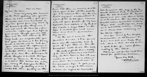 Letter from Wm. D. Armes to John Muir, 1892 Sep 25