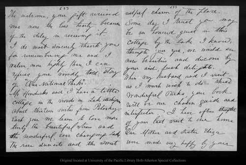 Letter from Jennie T. Hendricks to John Muir, [1902?] May