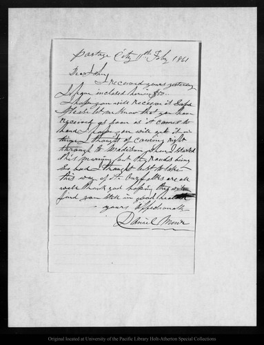 Letter from Daniel Muir to John Muir, 1861 Feb 11