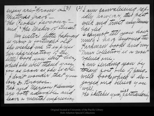 Letter from Myra Crow Marshall to John Muir, [ca. 1910 ?]
