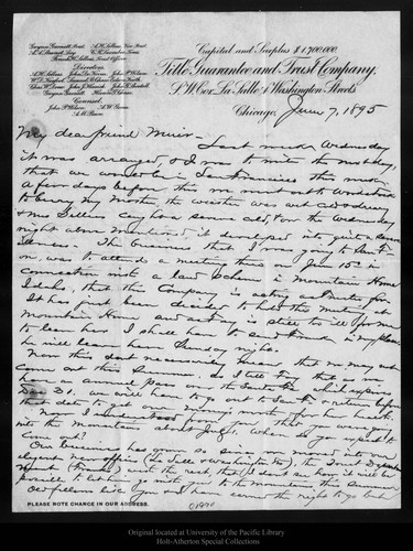 Letter from A. H. Sellers to John Muir, 1895 Jun 7