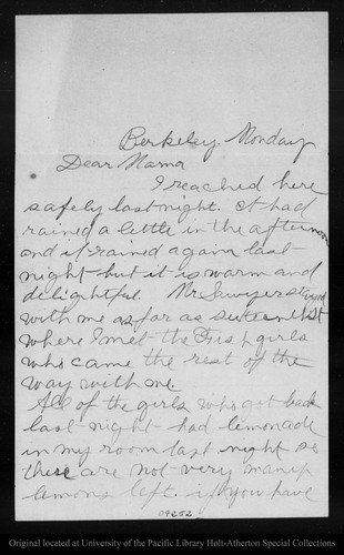 Letter from Wanda [Muir] to [Louie Strentzel Muir], [ca. 1900]