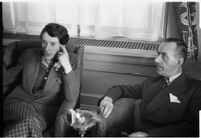 German author Erika Mann with her father, author Thomas Mann, Los Angeles